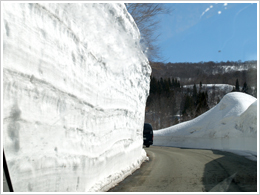 雪壁の道